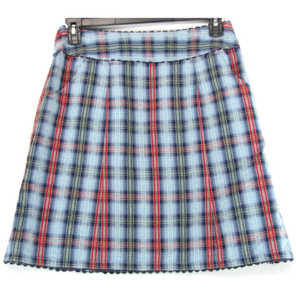 SALE! Plaid Blue Red Midi Knee Skirt